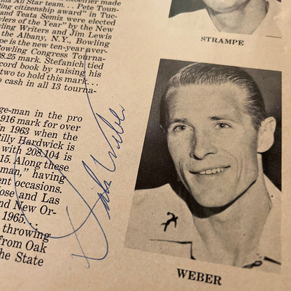 Modern PBA Players Better Signed Dick Weber, Johnny Guenther 1969 Article AF6-3