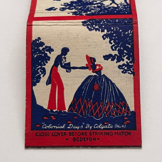 Colonial Days by Colgate Silhouette Vintage Matchbook Cover TB8-MB-1