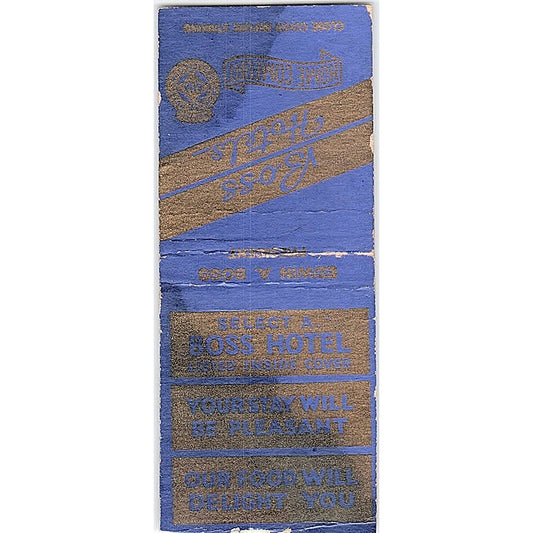 Edwin A Boss Hotels Vintage Matchbook Cover SC7-Y7