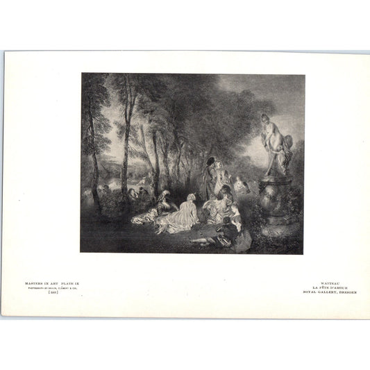 La Fête D'Amour - Watteau c1905 Art Print D13