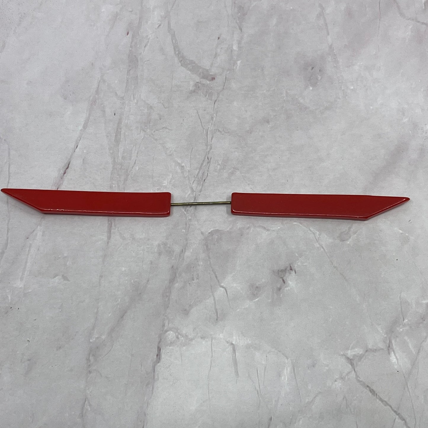 Vintage Red Bakelite Geometric Wings? Toy Part, Etc. 1/4x7 1/2" SB7