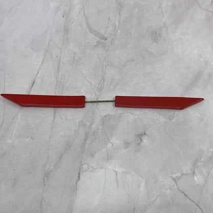 Vintage Red Bakelite Geometric Wings? Toy Part, Etc. 1/4x7 1/2" SB7