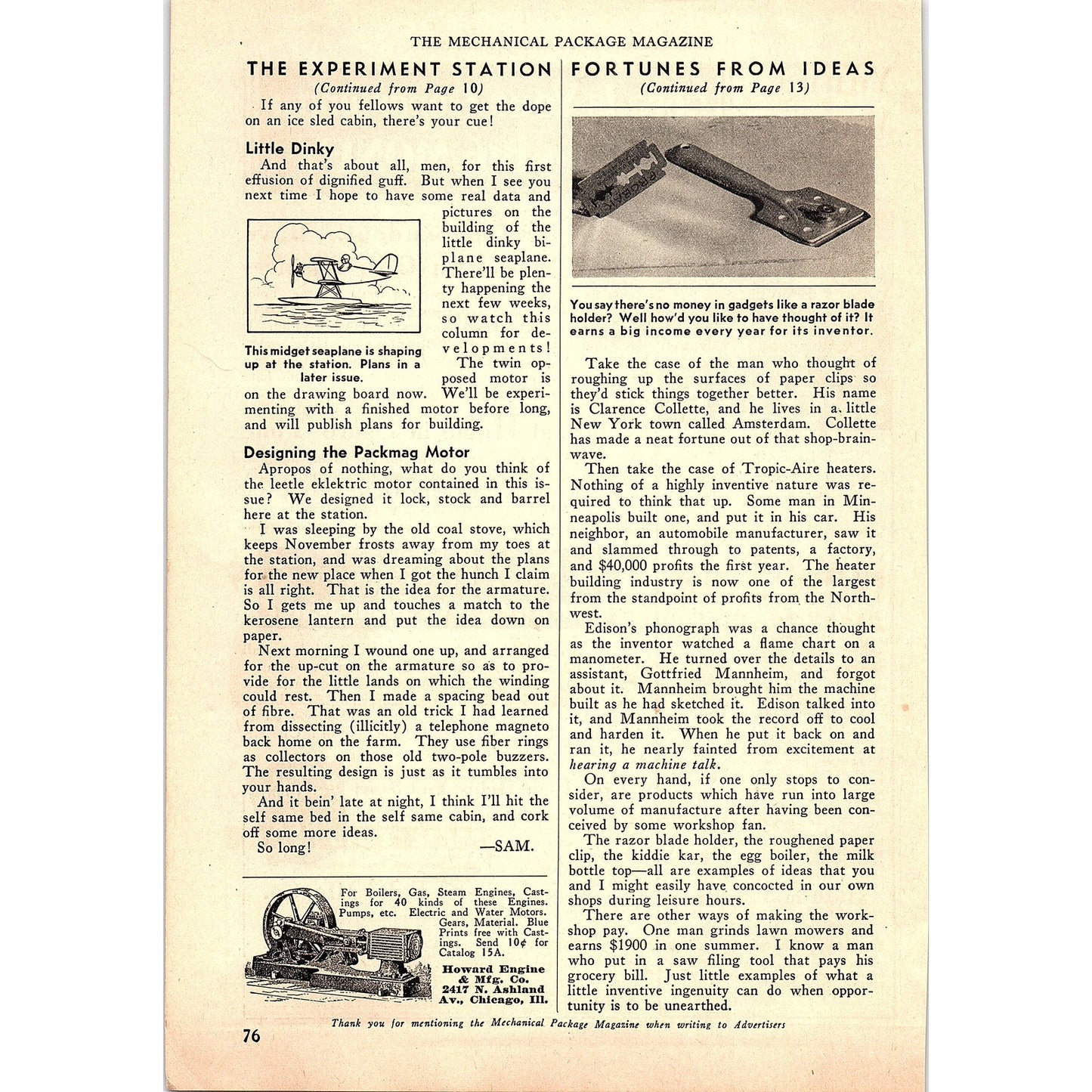 Foley Electrakeen Lawn Mower Sharpener Foley Mfg Minneapolis MN 1931 Ad AG1-14