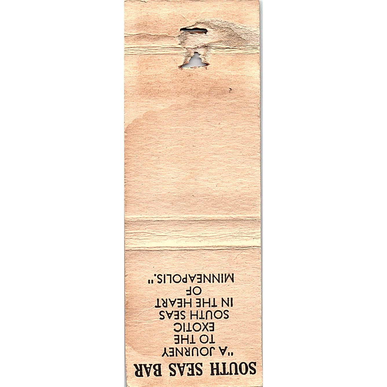 Hotel Minnesota South Seas Bar Minneapolis Vintage Matchbook Cover SC7-Y11