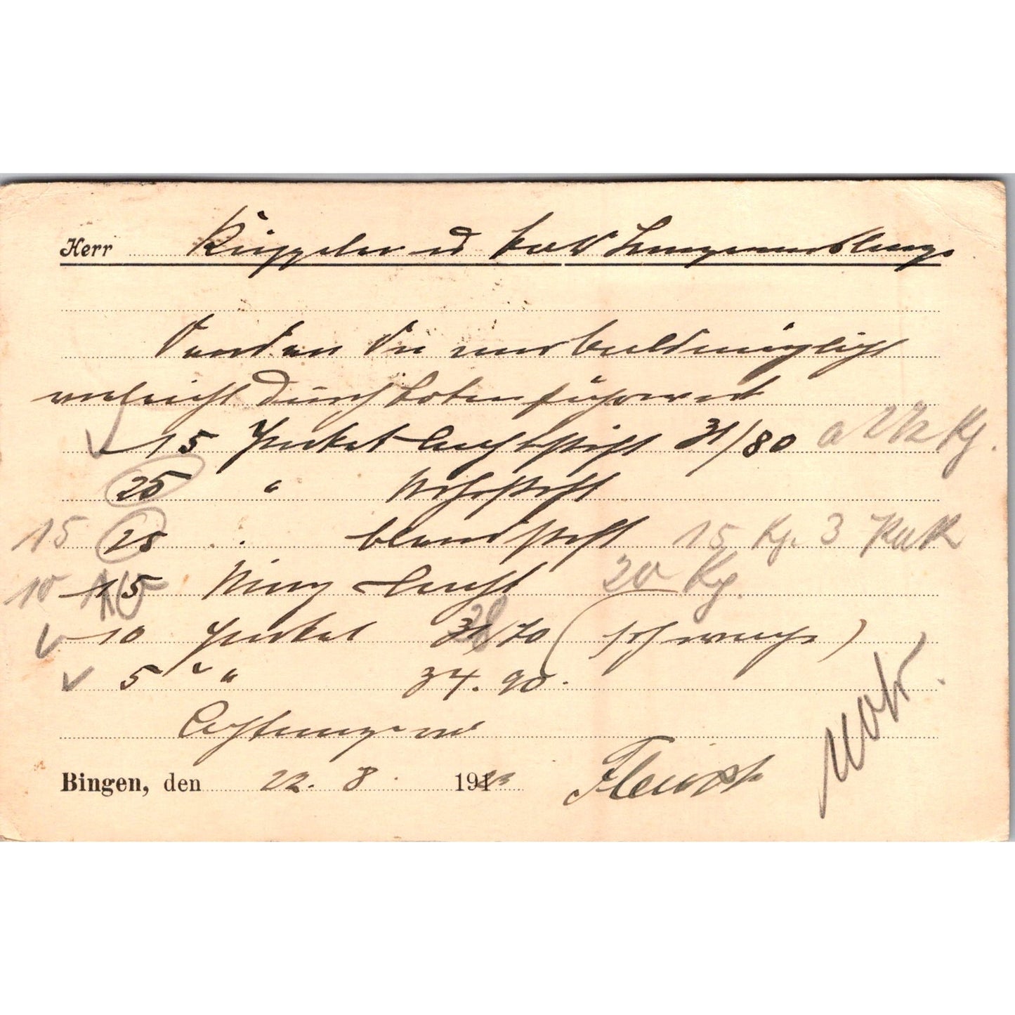 Karl Fleisch Bingen Hohenzollern 1922 German Reich Postcard P5-11