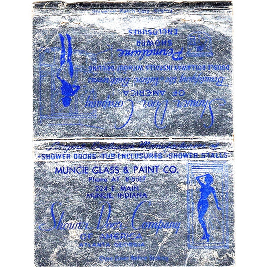 Shower Door Company Muncie Glass & Paint Co Atlanta Vintage Matchbook TB6-MB2-13