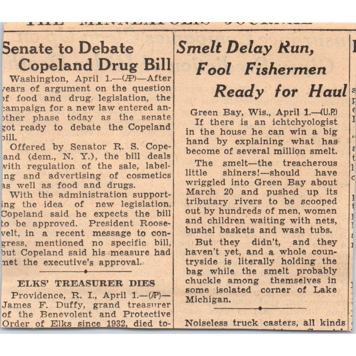German Chancellor Death Insurance Scheme 1935 Minneapolis Journal Article AE7-N3