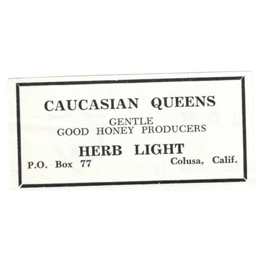 Caucasian Queens Herb Light Colusa CA 1961 Magazine Ad AK6-S13