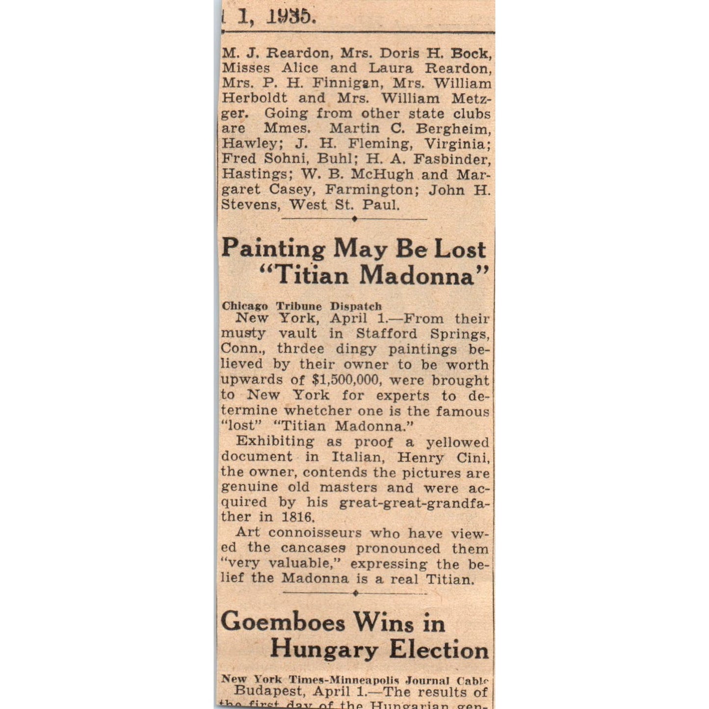 Mr & Mrs William Yokie 50th Wedding Anniversary 1935 Minneapolis Article AE7-N4