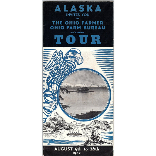 1937 Ohio Farm Bureau Alaska Tour Fold Out Travel Brochure TH2-TB2