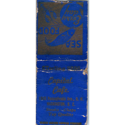 Capital Cafe Washington DC Vintage Matchbook Cover SD4-Y3