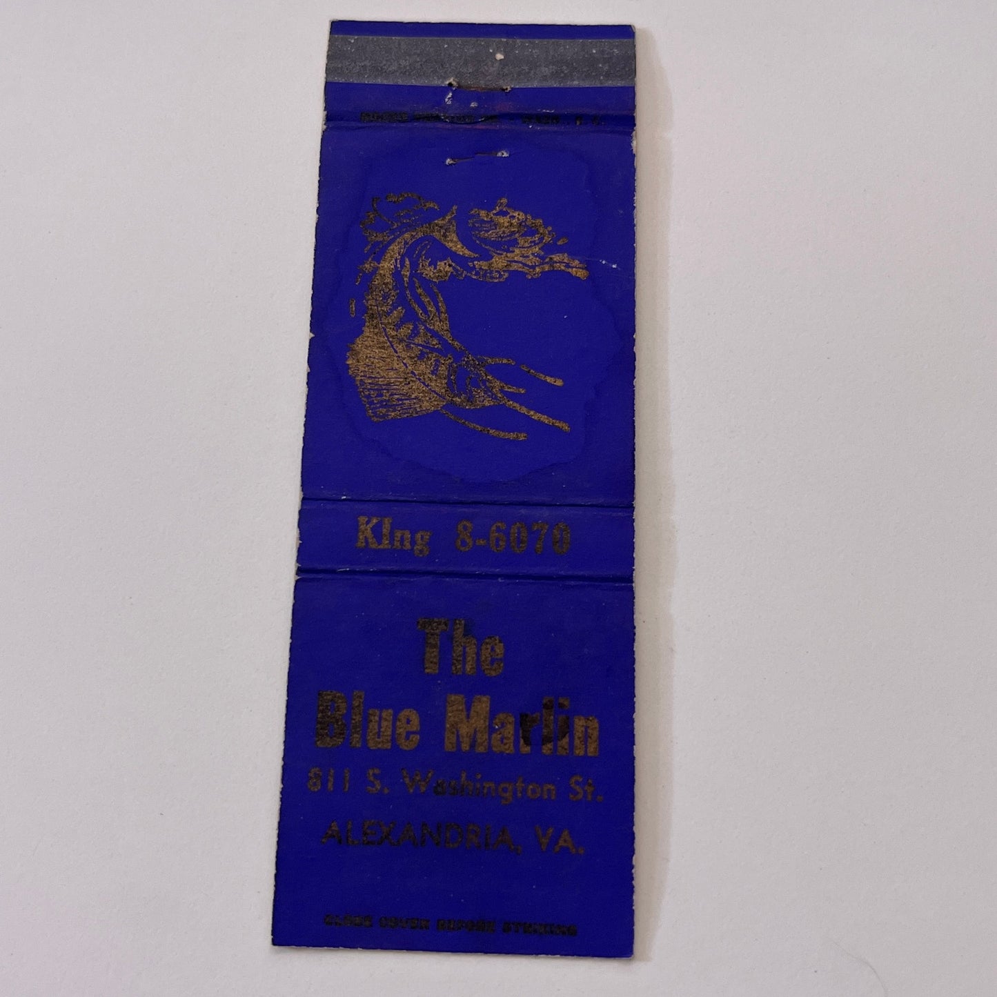 The Blue Marlin - Alexandria Virginia Vintage Matchbook Cover TB6-MB1-15