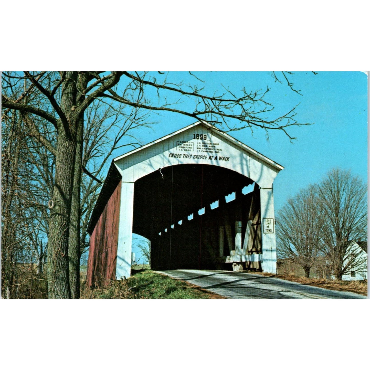 Parke County Indiana #23 Leatherwood Station Covered Bridge Postcard PC5