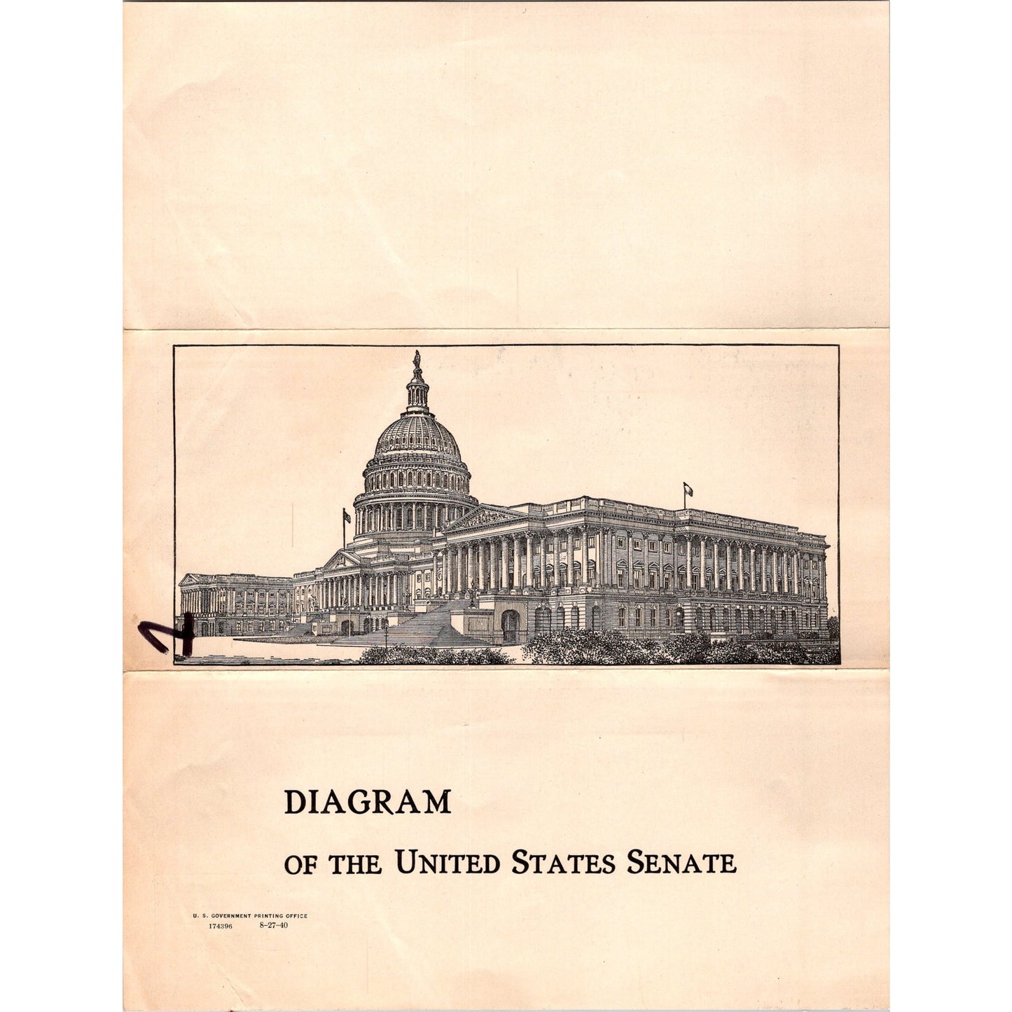 1940 Diagram of the United States Senate 76th Congress B6