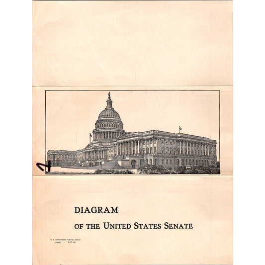 1940 Diagram of the United States Senate 76th Congress B6