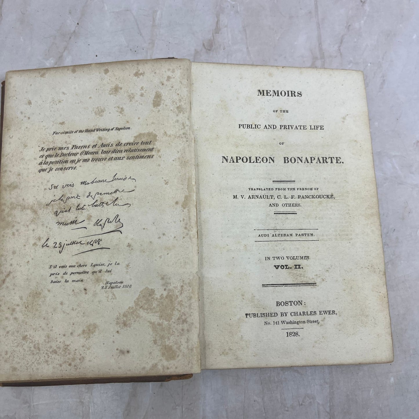 1828 Memoirs of the Public Private Life of Napoleon Bonaparte Vol 2 TG8-B7