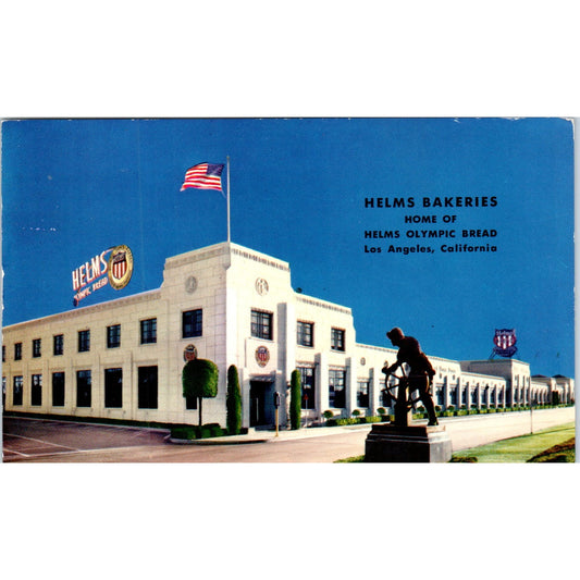 1956 Helms Bakeries Helms Olympic Bread Los Angeles CA Vintage Postcard PD10