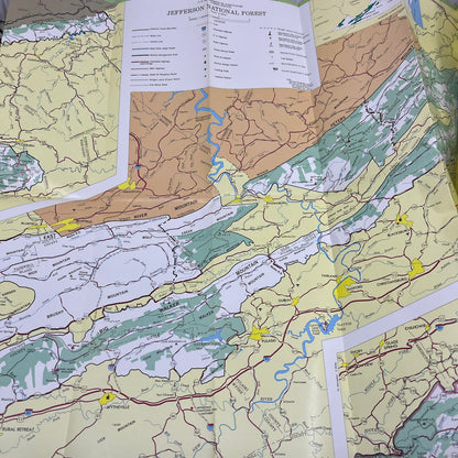 1969 Jefferson National Forest Virginia Guide and Fold Out Map L3-6