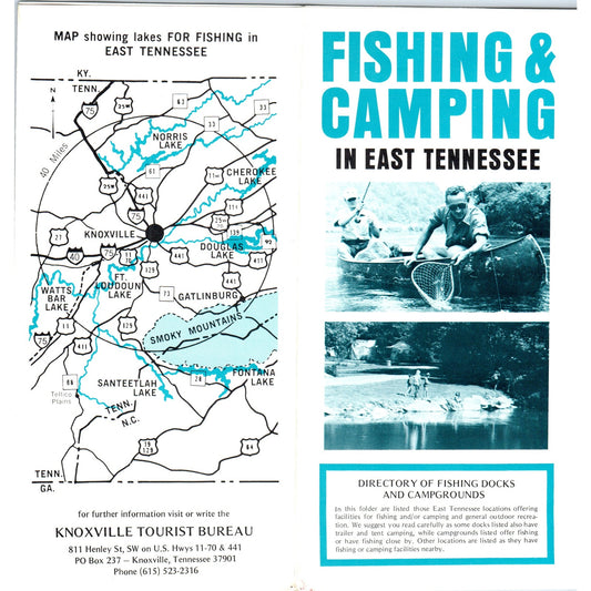 1970s Fishing & Camping in East Tennessee Directory Travel Brochure AF7-E2