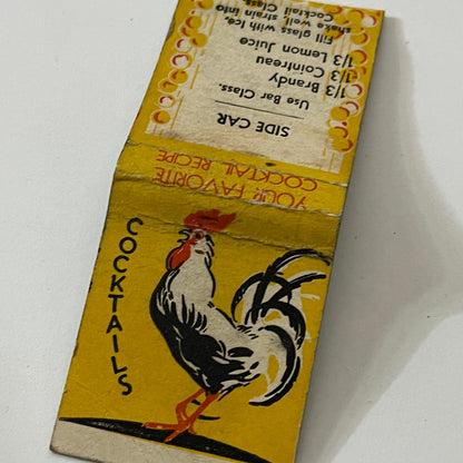 Side Car Cocktail Recipe Vintage Matchbook Cover TB6-MB1-13