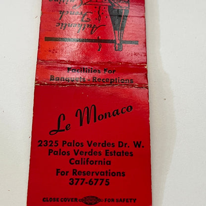 Le Monaco Restaurant Palos Verdes Estates CA Vintage Matchbook Cover TB6-MB1-8