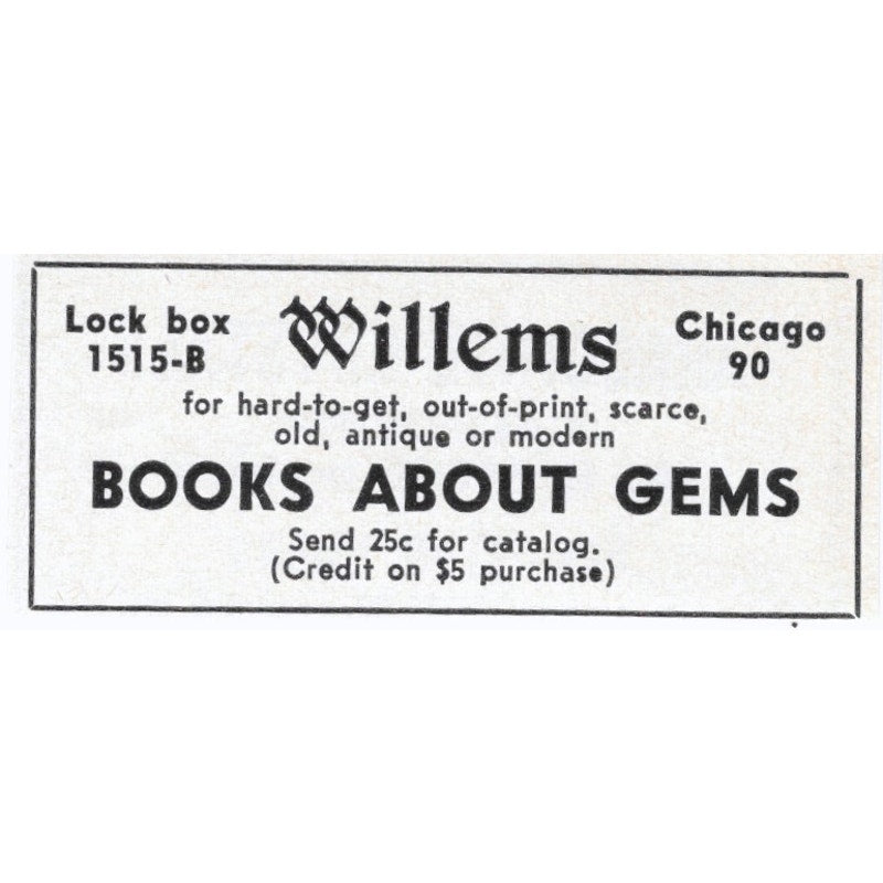 Willems Books About Gems Chicago IL 1964 Magazine Ad AK6-S9