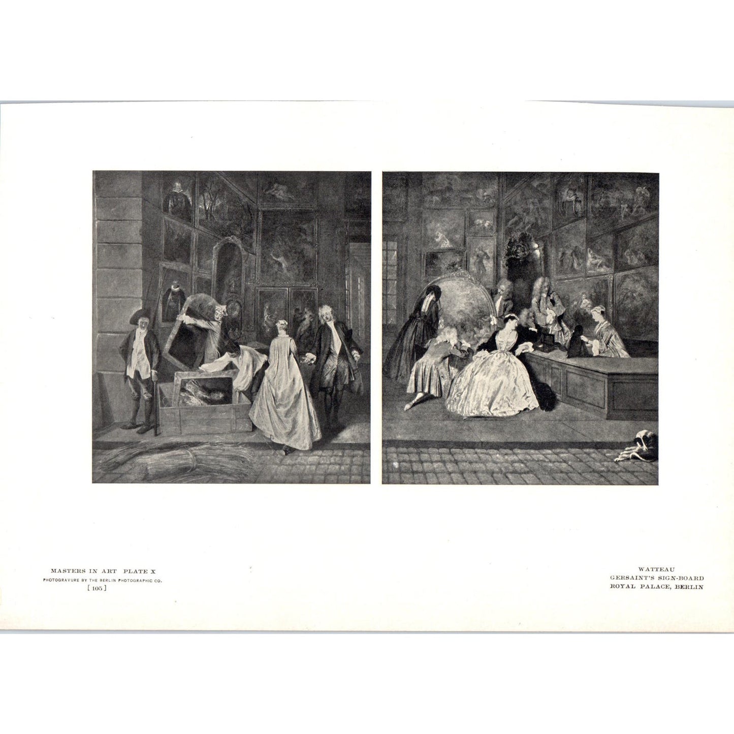 Gersaint's Sign-Board - Watteau c1905 Art Print D13