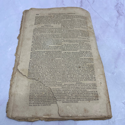 Baltimore Weekly Register Aug 15, 1812 - War of 1812 Vessels of War AF9-7