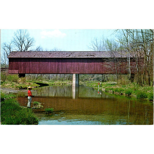 Frankenfield Bridge Bucks County PA Vintage Covered Bridge Postcard PC17