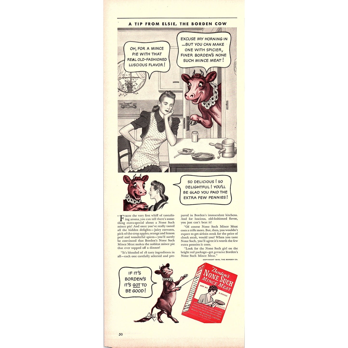 Cream of Wheat - Li'l Abner Al Capp Comic 1940 Ad V14-8