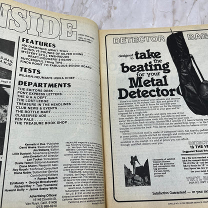 1982 March - Treasure Magazine - Treasure Hunting Metal Detecting Gold Coins M10
