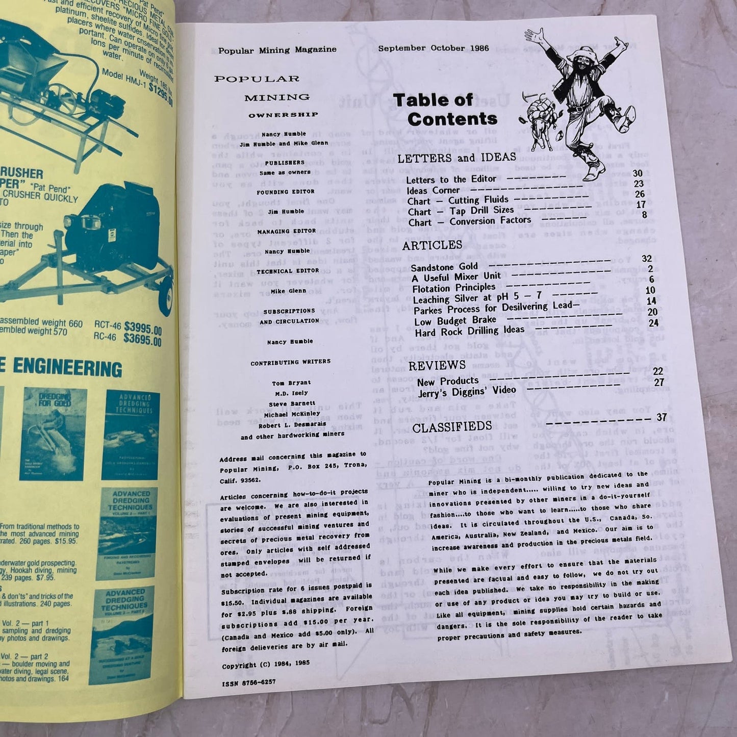 1986 Sep/Oct - Popular Mining Magazine - Treasure Hunting Prospecting Gold M11