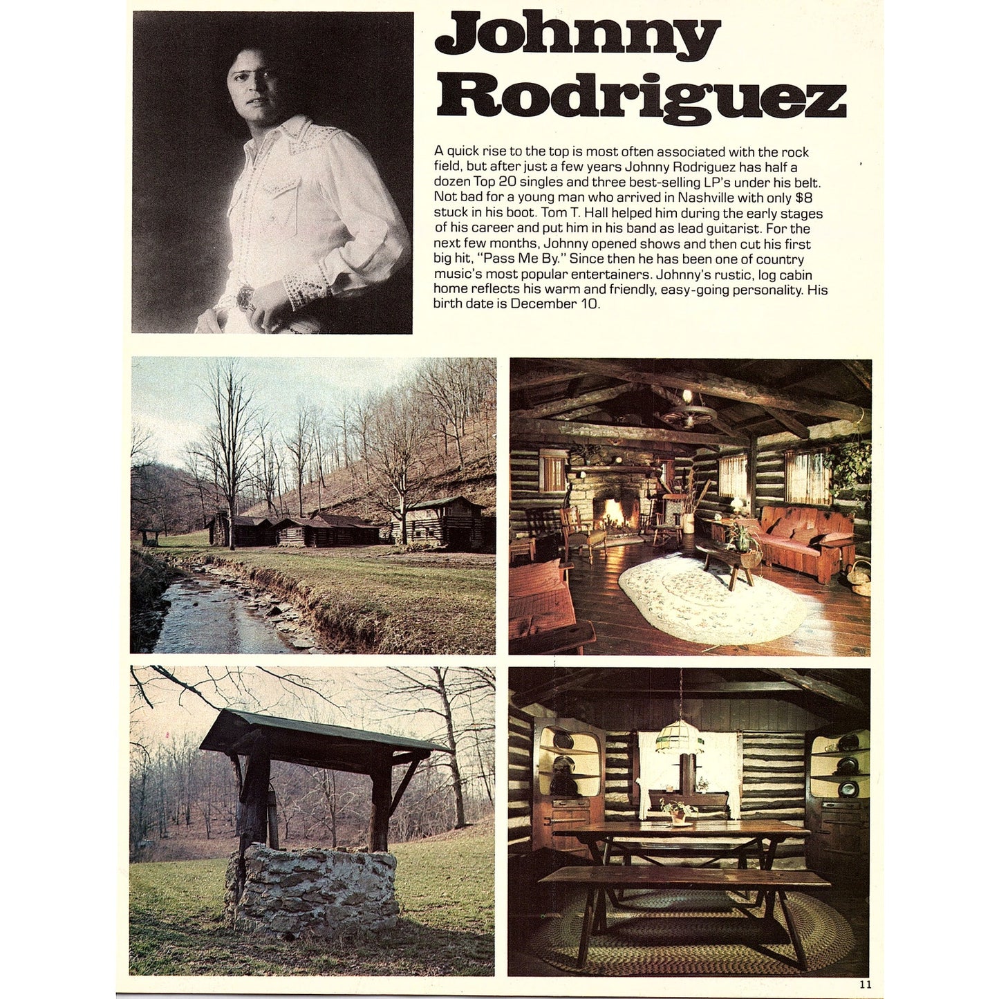 Bobby Bare - Johnny Rodriguez Double Sided Bio & Home 1977 Photo Print AF3-6