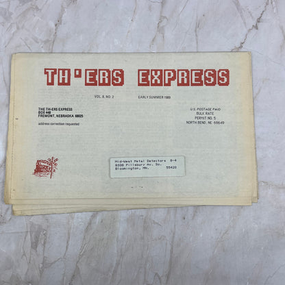 1989 Vol 8 No 2 TH-ers Express Treasure Hunting Newspaper Fremont NE M20