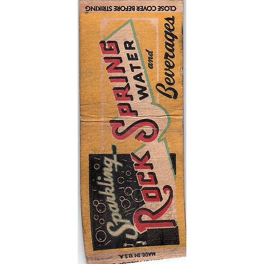 Sparkling Rock Spring Water & Beverages Vintage Matchbook Cover SF3-Y1