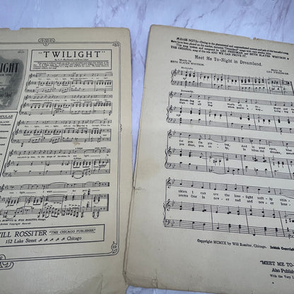 Meet Me Tonight in Dreamland Reine Davies Beth Whitson 1909 Sheet Music V15