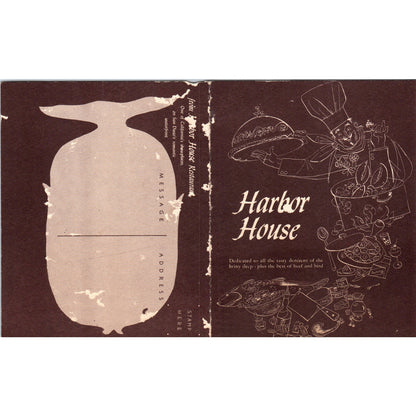 Vintage Harbor House Restaurant Postcard Menu San Diego CA Original Postcard PD1