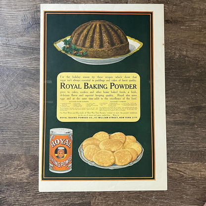 Royal Baking Powder Eggless Plum Pudding Cocoanut Cookie Recipes Vtg Ad 10x15 V8