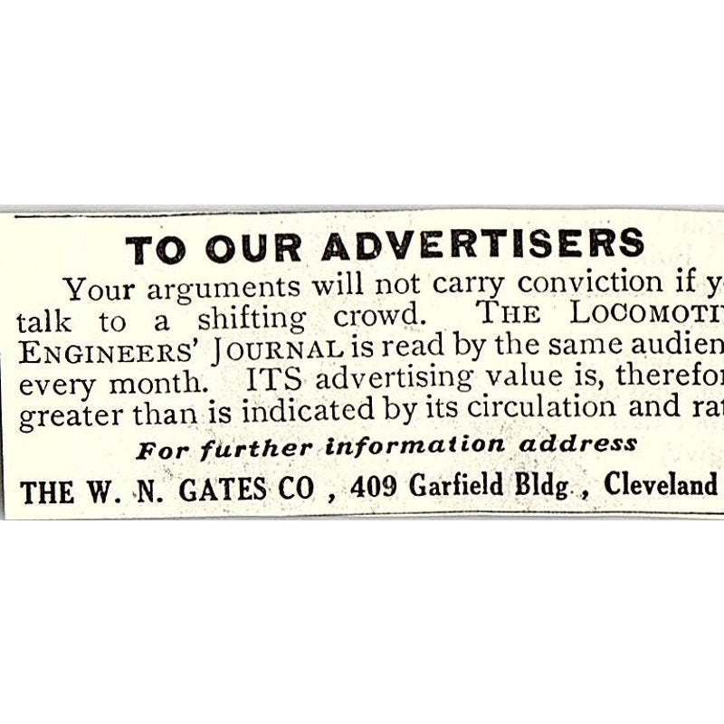 Engineers Journal W.N. Gates Co Cleveland OH 1914 Original Ad AF3-Q4