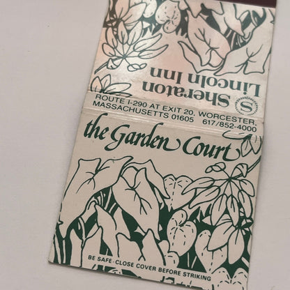 Sheraton Lincoln Inn Garden Court Worcester MA Vintage Matchbook Cover TB8-MB2-3