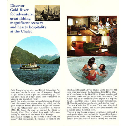 Gold River Chalet Vancouver Island Victoria BC 1960s Travel Brochure TH2-TB4