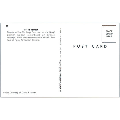 F-14B Tomcat Navy Air Defense Vintage Postcard PC19