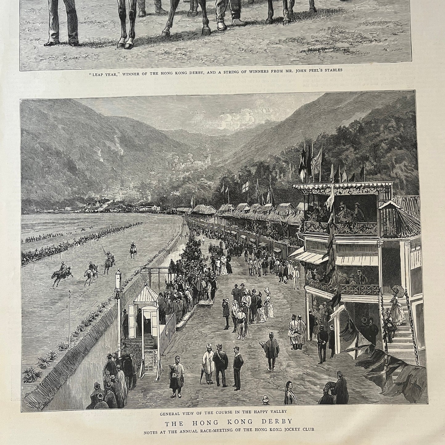 The Hong Kong Derby Happy Valley Horse Racing - The Graphic 1888 Jun 2 V1-7