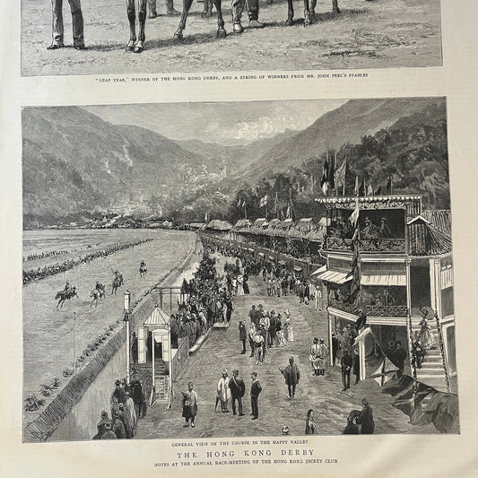 The Hong Kong Derby Happy Valley Horse Racing - The Graphic 1888 Jun 2 V1-7