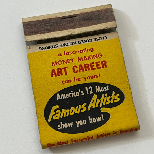 The Famous Artists Course Westport CT Vintage Matchbook Cover TB6-MB1-3