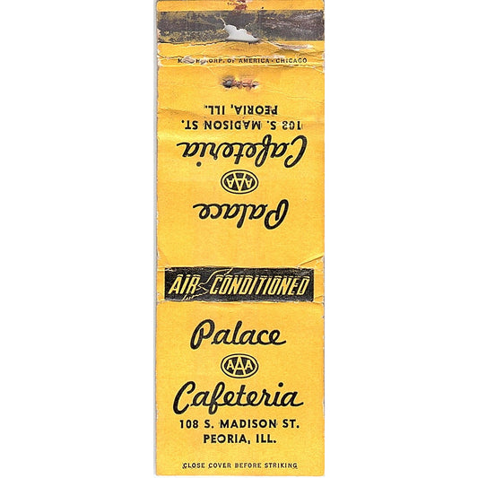 Palace Cafeteria AAA Peoria IL Vintage Matchbook Cover SC7-Y11