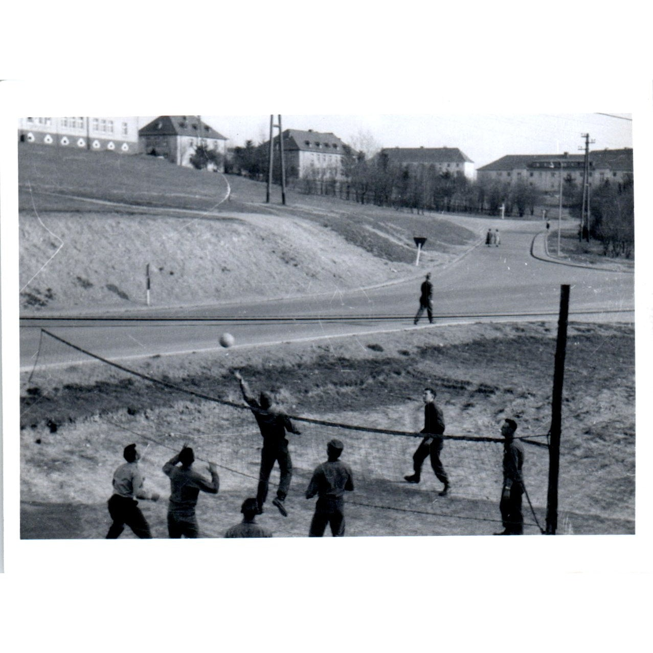 US Army Soldiers in Volleyball Game Postwar Germany c1954 Army Photo AF1-AP3