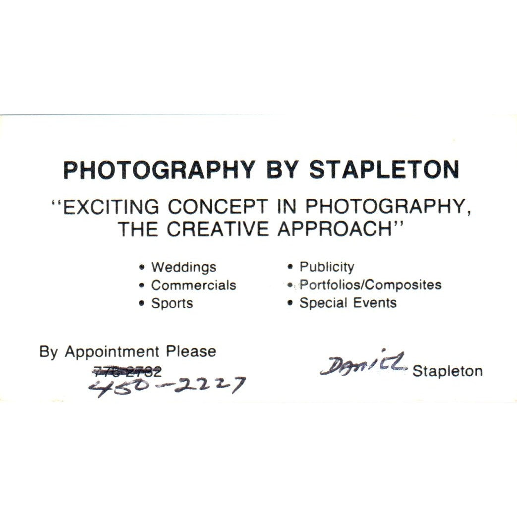 Photography by Stapleton Danica Stapleton Vintage Business Card SD8-B17