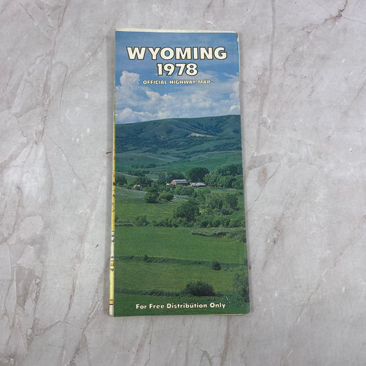 1978 Wyoming Official Highway Map Fold Out Map TH9-TM2