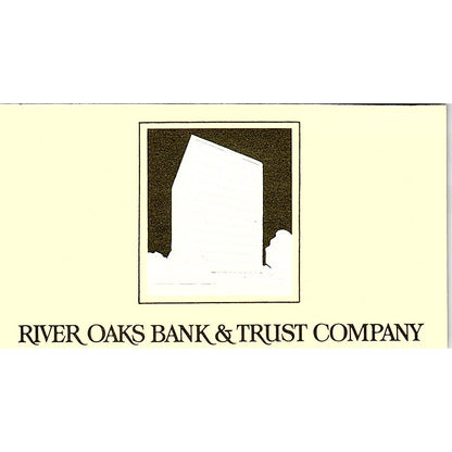 Ken Alvater River Oaks Bank & Trust Co Houston Vintage Business Card SC9-B5